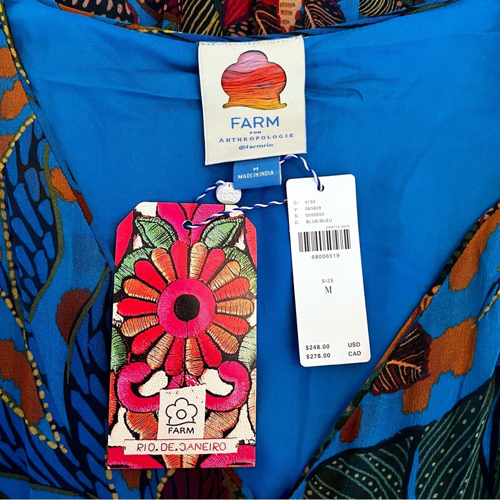 NWT Anthropologie Farm Rio Puff Sleeve Maxi Dress - Picture 9 of 12